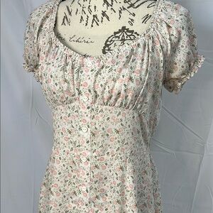 Trixxi calico baby doll scoop neck mini Sundress large